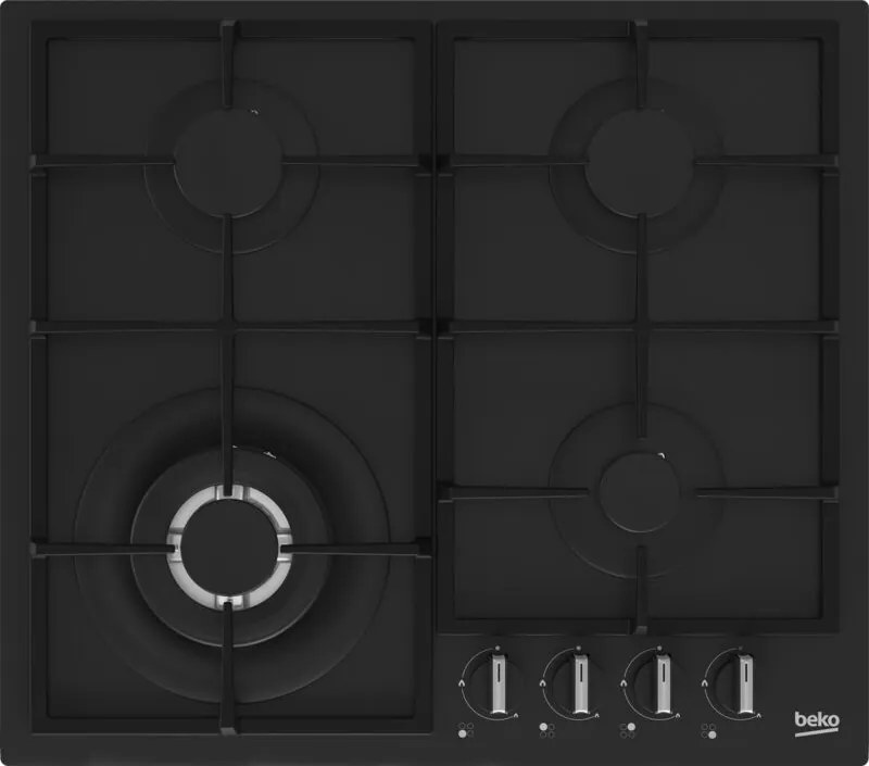Beko - hiyg 64225 sbo piano cottura Nero Da incasso 60 cm Gas 4 Fornelli