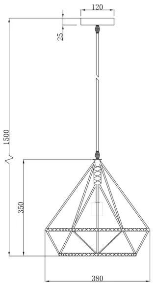 Globo 69029 - Lampadario a sospensione con filo ULLEU 1xE27/60W/230V