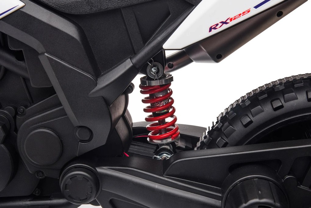 Moto Elettrica per Bambini 12V con Licenza Aprilia RX-125 Motocross Bianca...
