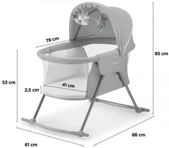 KINDERKRAFT - Culla 3in1 LOVI grigia