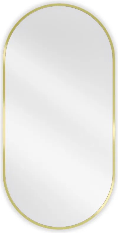 Mexen Loft specchio da bagno ovale 100 x 50 cm, cornice oro spazzolato - 9851-100-050-000-50