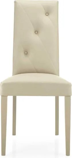Sedia ecopelle Beige - schienale imbottito 2 sedie JENNY
