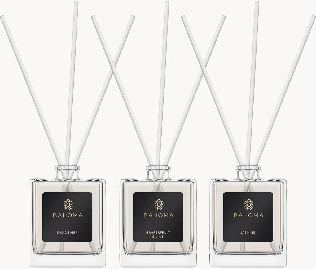 Set di 3 diffusori per ambienti Eau de Mer, Jasmin, Grapefruit & Lime