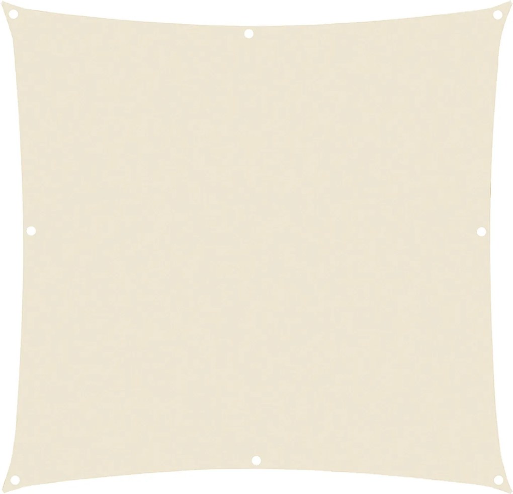 Vela Ombreggiante Quadrata 3x3 m in Cotone e Poliestere con 8 Corde di Montaggio Ecrù...