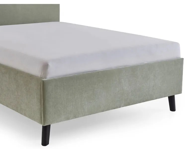 Letto matrimoniale imbottito verde chiaro con rete inclusa 140x200 cm Piano – Meise Möbel