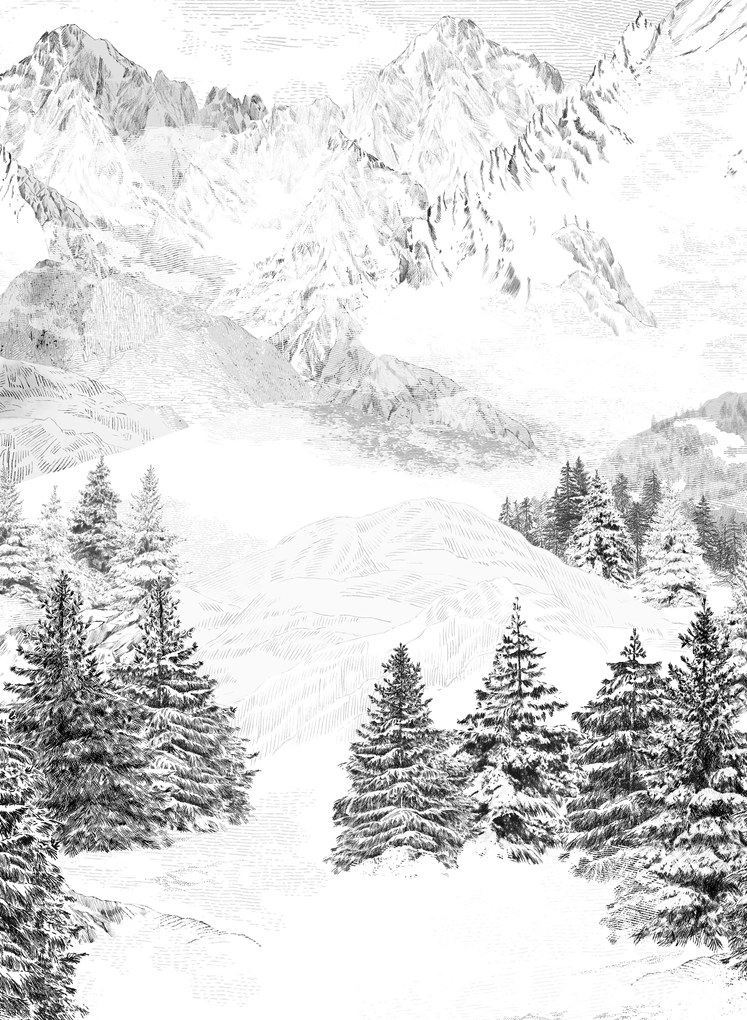 Isidore Leroy Carta da parati panoramica Les Cimes - Bahnen 4/5/6
