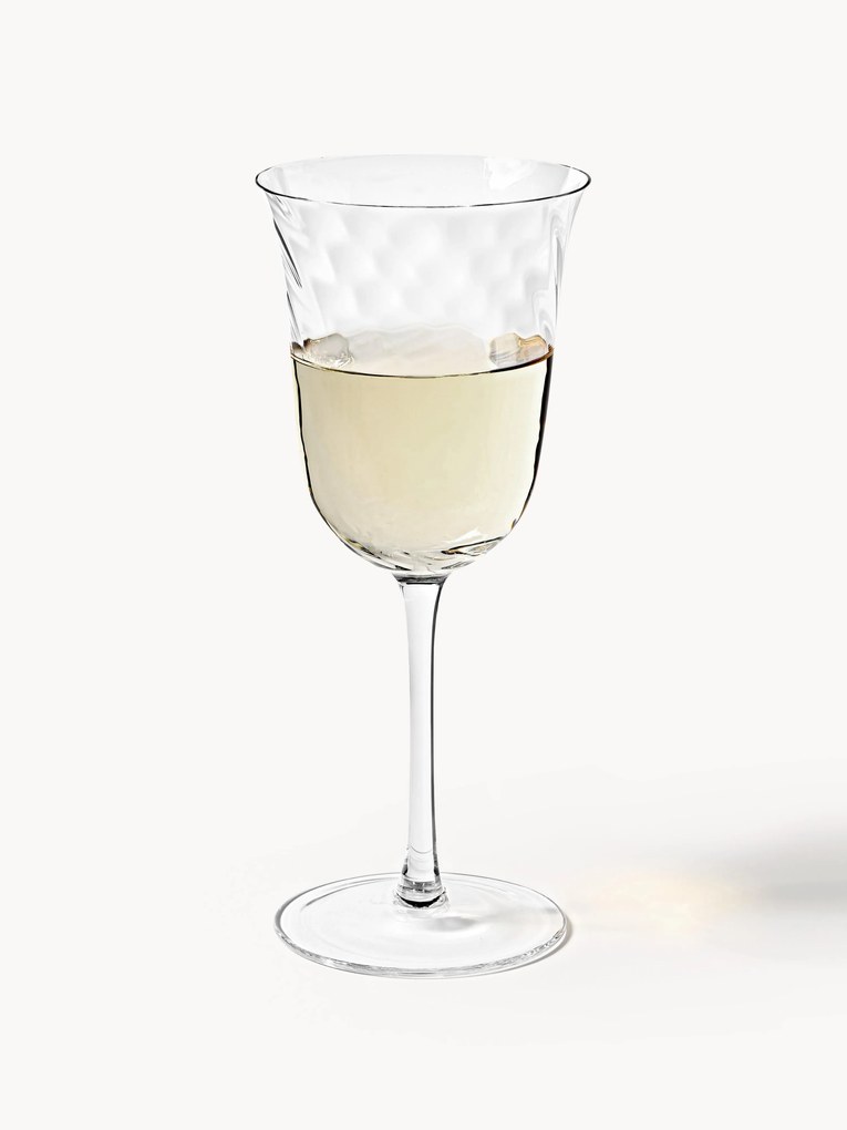 Set di 4 bicchieri da vino in vetro soffiato Swirl