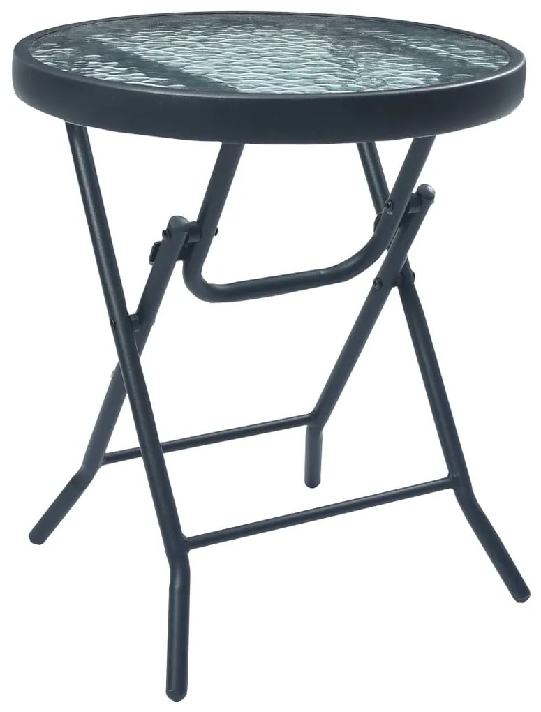 Tavolino da bistrot nero 40x46 cm in acciaio e vetro