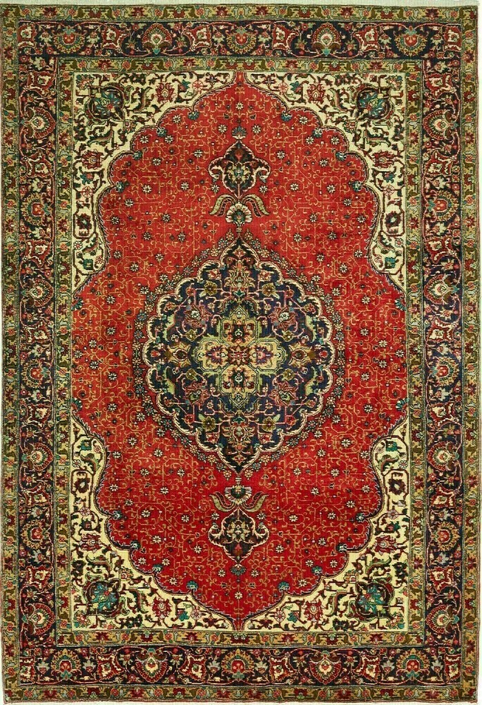 Tabriz Tappeto persiano 290x200 Blu (Iran) Annodato A Mano