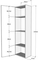 Letto a scomparsa 120 Kentaro colonna pensile vasistas pensile sopra colonna L.194 P.39 H.250 Colore: Noce