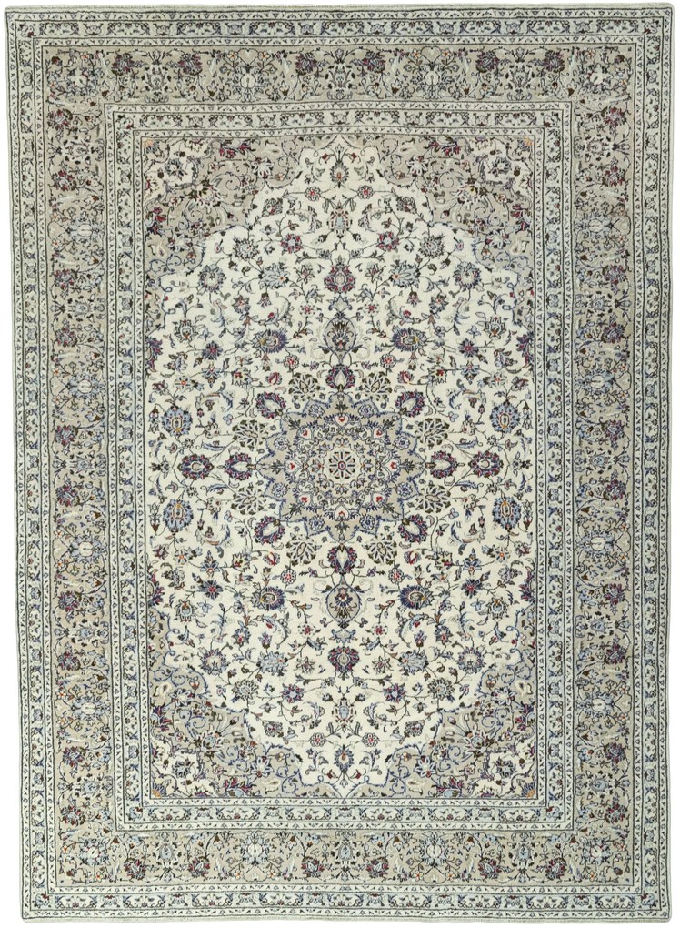 Kashan Tappeto 240 x 340 Beige (Iran) Annodato A Mano