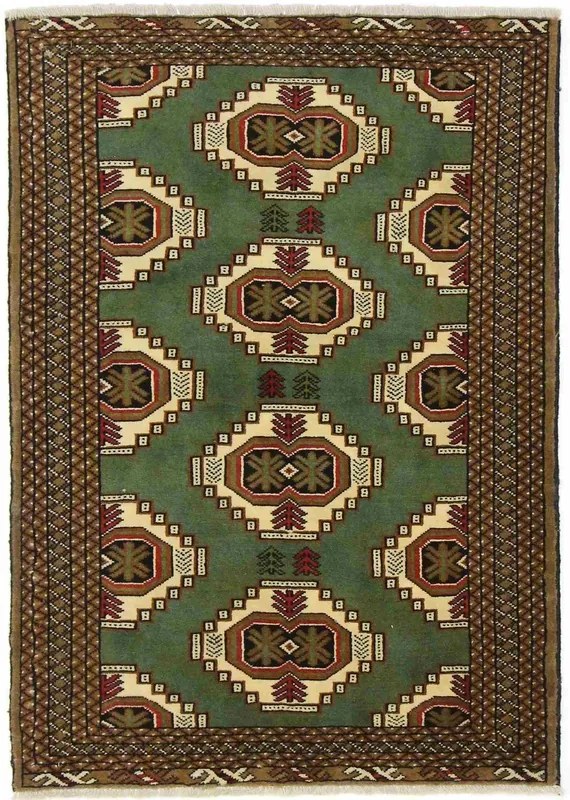 Beluch Tappeto persiano 140 x 100 Verde (Iran) Annodato A Mano