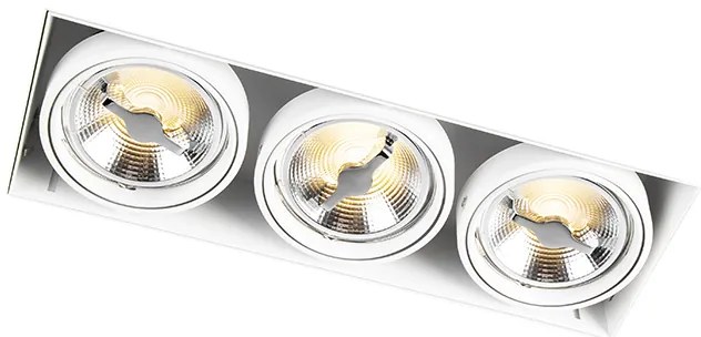 Set di 6 faretti da incasso bianchi AR111 senza cornice 3 luci - Oneon