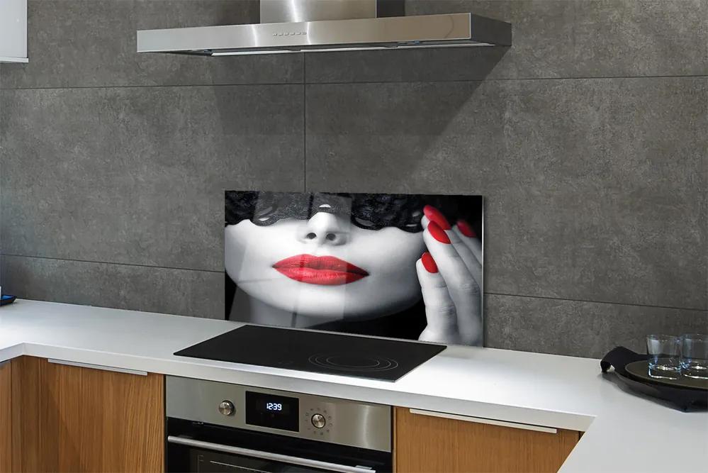 Rivestimento parete cucina Labbra rosse della donna 100x50 cm