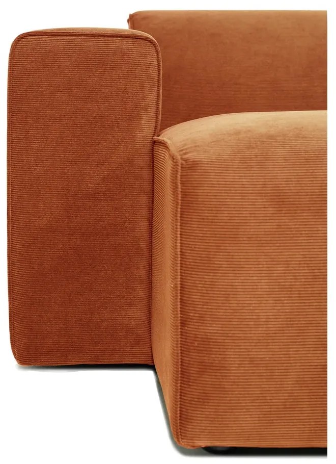 Modulo divano in velluto a coste arancione (angolo sinistro) Sting - Scandic