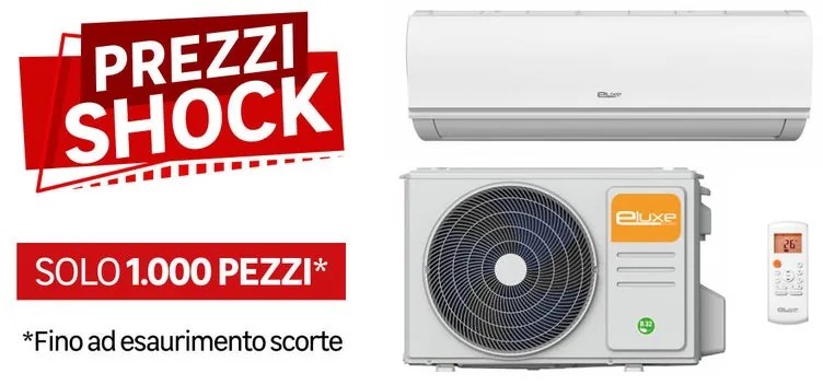Condizionatore a muro monosplit ELUXE Amber 9000 BTU 2.64 KW classe raffreddamento A++ classe riscaldamento A+