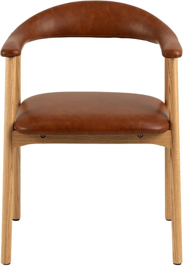 Sedia da pranzo marrone cognac/di colore naturale in similpelle Addi – Actona