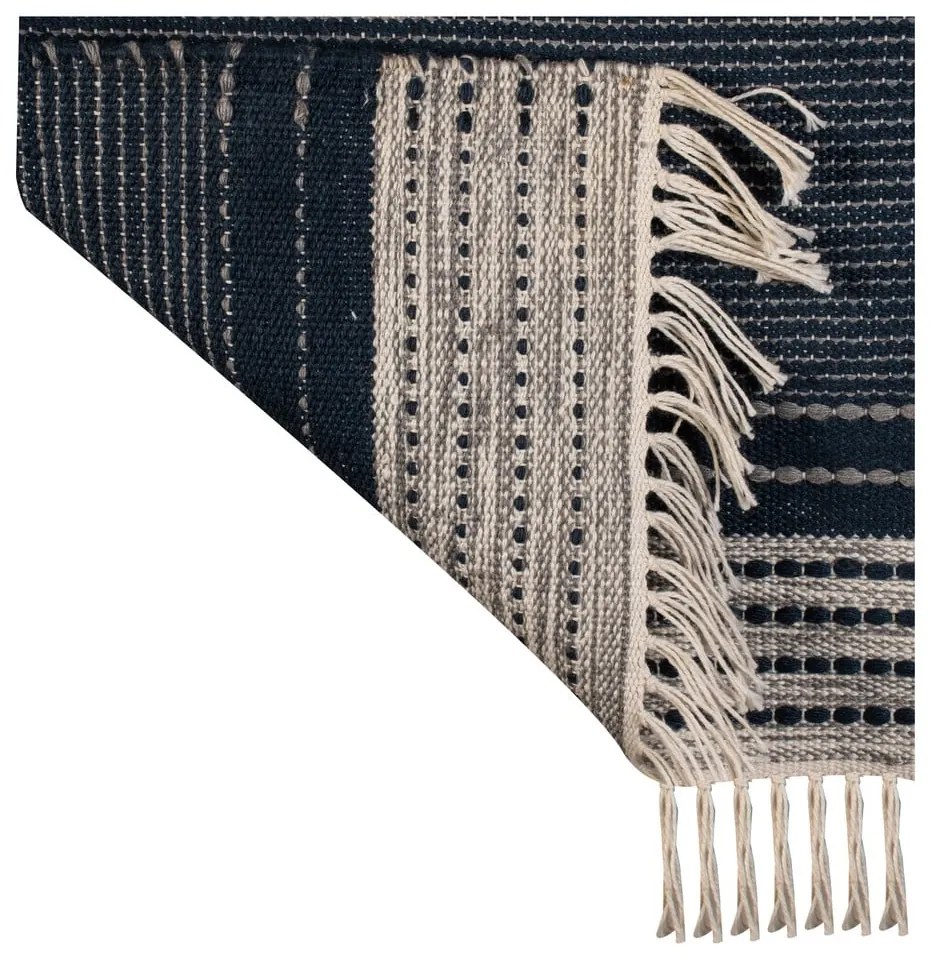 Tappeto per esterni bifacciale blu scuro in plastica riciclata , 80 x 180 cm Civil - Green Decore