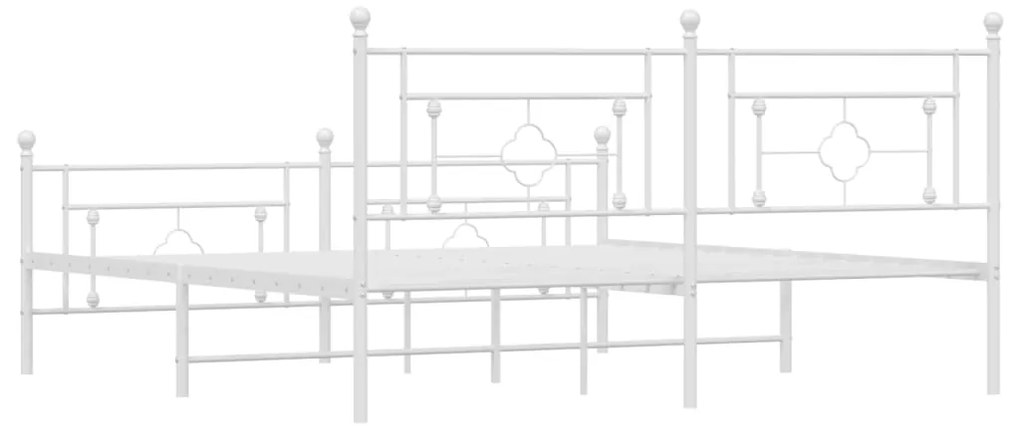 Giroletto con Testiera e Pediera Metallo Bianco 183x213 cm