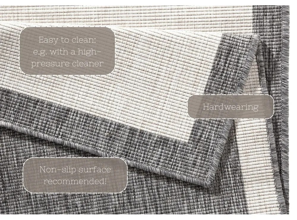 Tappeto da esterno grigio e crema , 80 x 150 cm Panama - NORTHRUGS