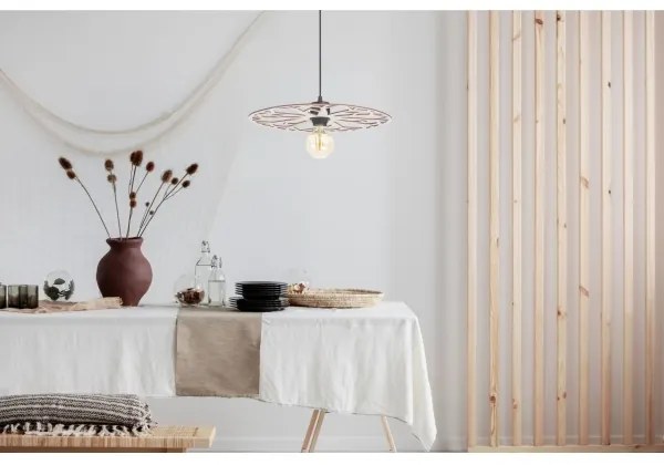 Lampadario a sospensione con filo FALCO 1xE27/60W/230V diametro 40 cm beige