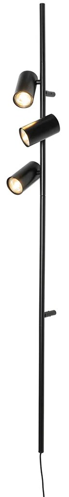 Lampada da parete nera con interruttore a pedale 3 luci - Jeana Luxe