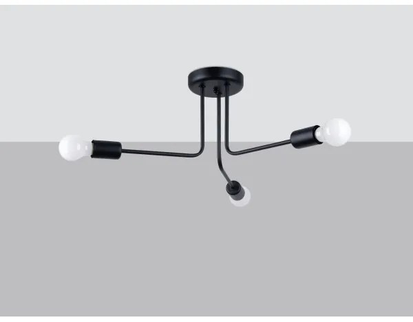 Sollux SL.1450 - Lampadario a sospensione con supporto rigido NORAH 3xE27/15W/230V nero