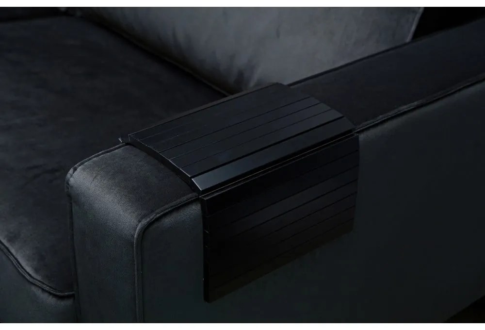 Bracciolo flessibile in legno nero per divano a vassoio - WOOOD