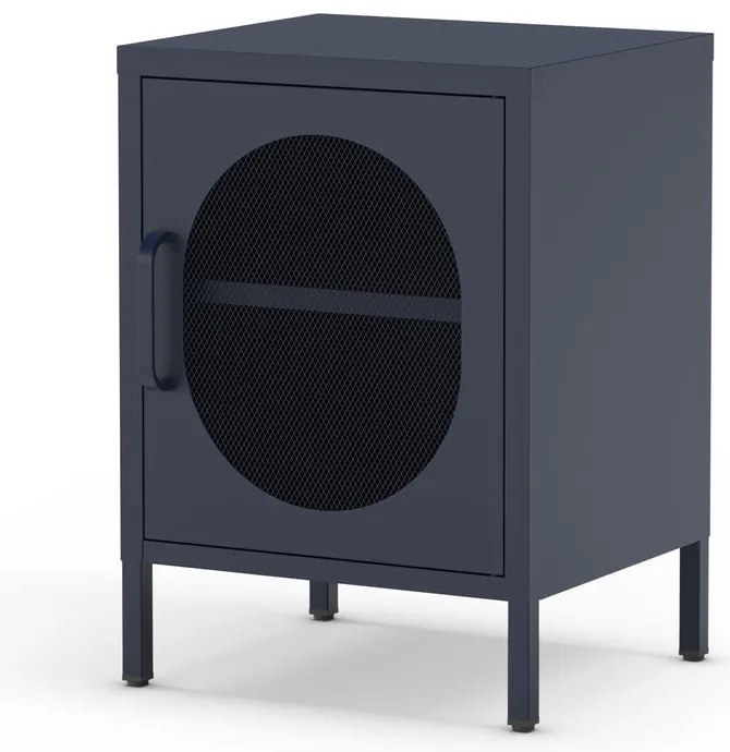 Comodino in metallo blu scuro Diora - Marckeric