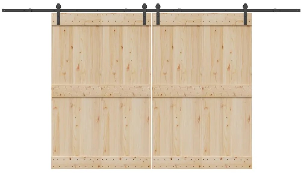 Kit Di Binari Per Porte Scorrevoli 400 Cm Acciaio Nero /