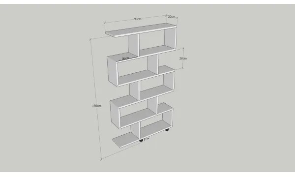 Libreria ELIF 156x90 cm bianca