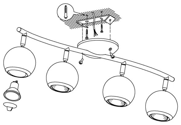 EGLO 31008 - Faretto LED BIMEDA 4xGU10/3W LED