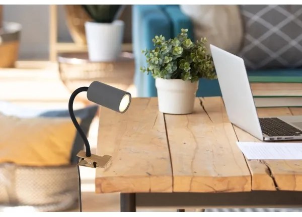 Globo 57911KG - Lampada flessibile con clip ROBBY 1xGU10/25W/230V grigio/marrone