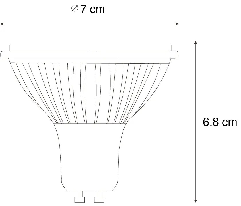 Lampadina LED dimmerabile a 3 step GU10 70mm 6.5W 600LM 3000K