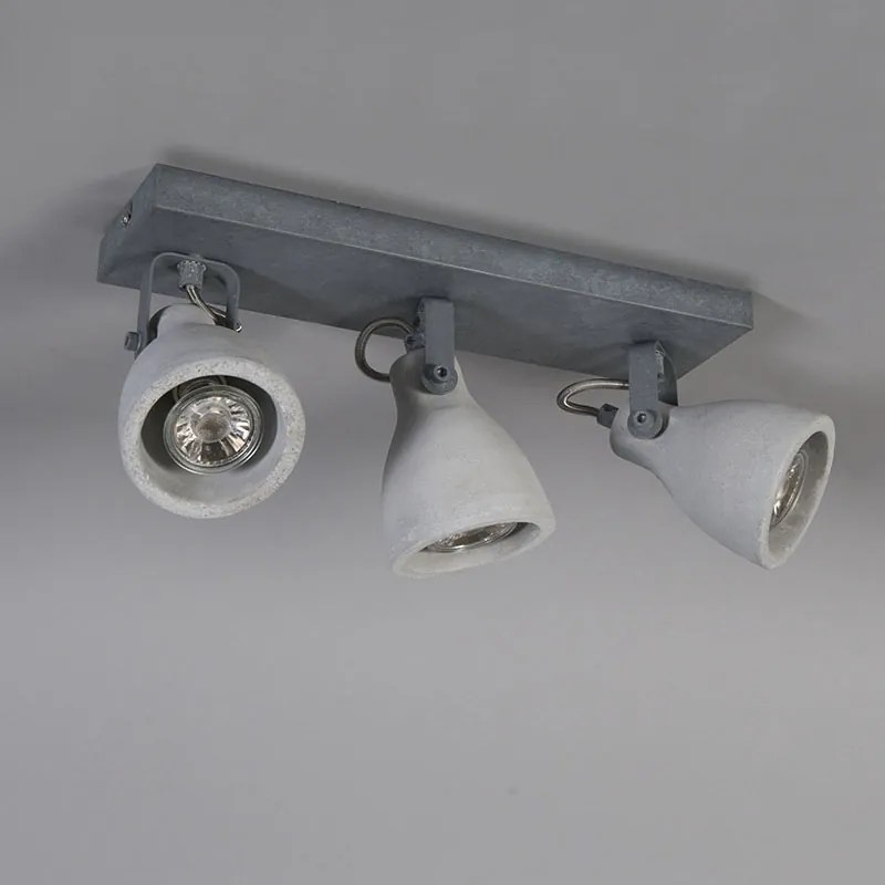 Faretto industriale grigio cemento 3 luci - Creto