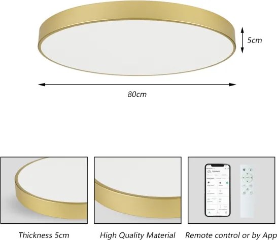 Brilagi - Lampada LED dimmerabile POOL SMART LED/100W/230V 80 cm dorata Wi-Fi Tuya + telecomando
