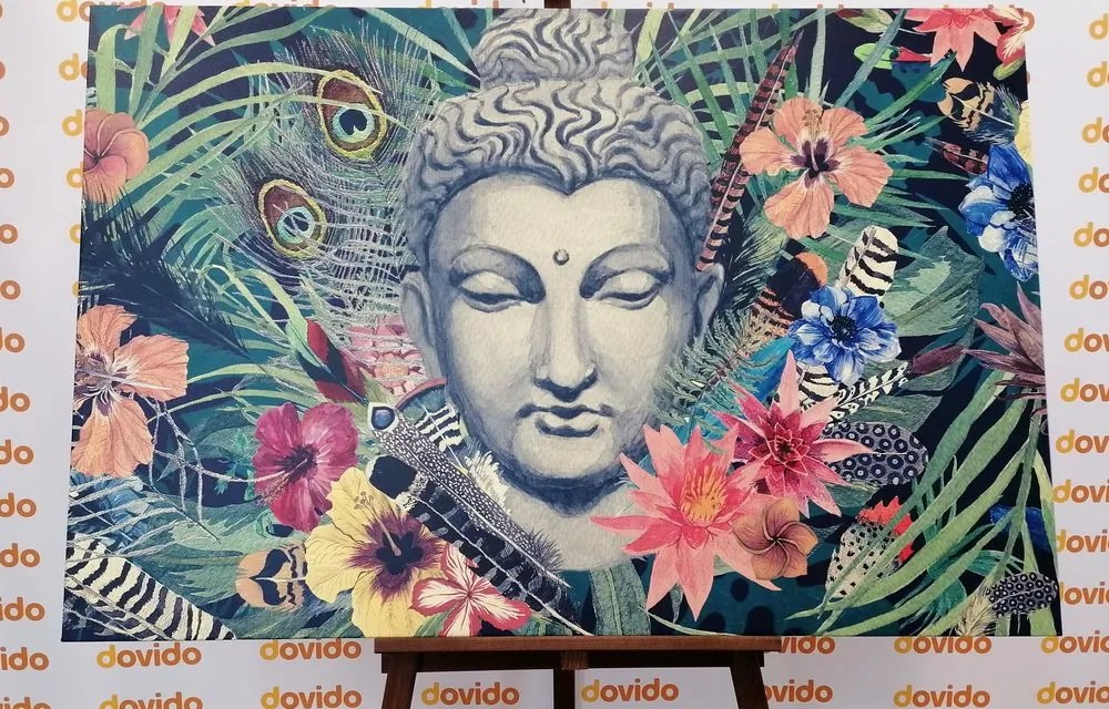 Stampa su tela – Buddha su sfondo esotico