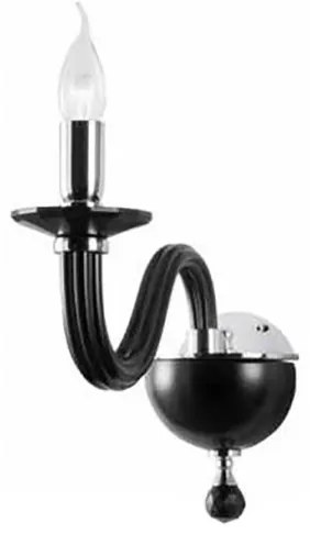 Applique 12 cm RAVEL 1 luce in vetro lavorato a mano Nero