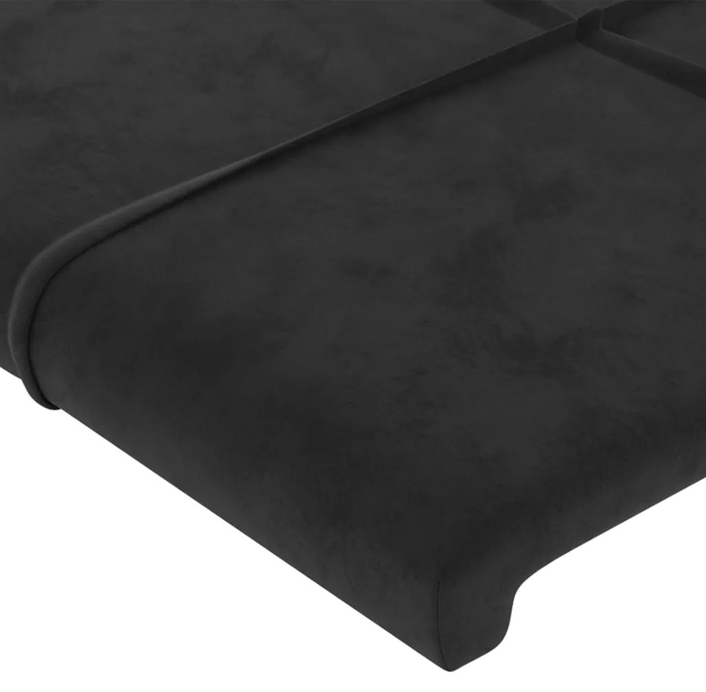 Testiere 4 pz nere 100x5x78/88 cm in velluto
