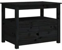 Tavolino da Salotto Nero 71x49x55 cm in Legno Massello di Pino cod mxl 26884