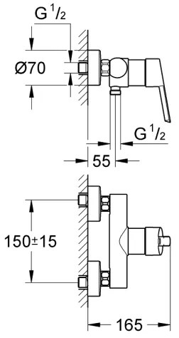 GROHE 32270000 - Miscelatore per doccia FEEL DN 15, cromato lucido