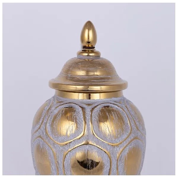 Vaso in ceramica 35x18,5 cm oro/grigio