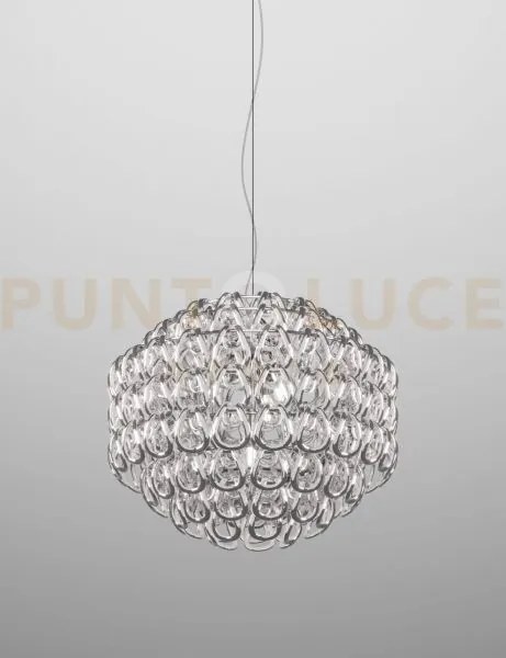 Giogali sospensione 65 cristallo argento e cromo lucido 4 luci atta...