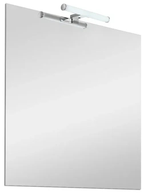 Specchio bagno 60x80 cm reversibile con luce LED naturale