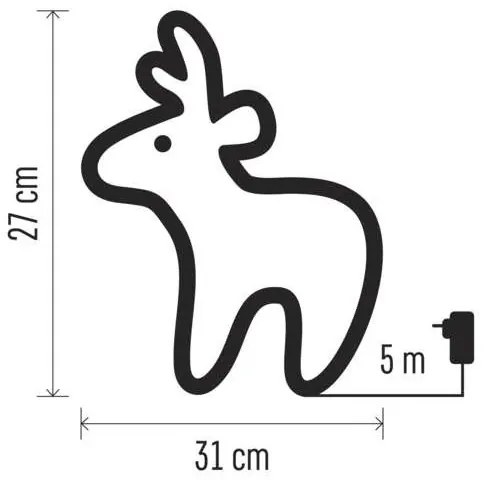 LED Decorazione natalizia da esterno 40xLED/2,1W/230V IP44 cervo