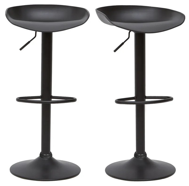 Sgabelli da bar design regolabili neri (set di 2) PEBBLE