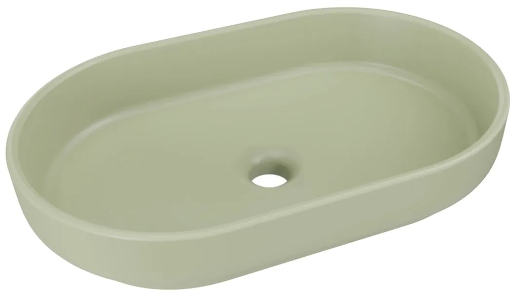 Comad River 2 lavabo 55x35 cm ovale da appoggio verde RIVER 2 OLIVE GREEN MATT UN 55 ( E-6594 )