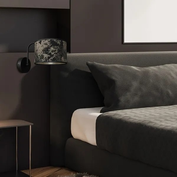 Applique SATINO 1xE27/60W/230V nera/oro