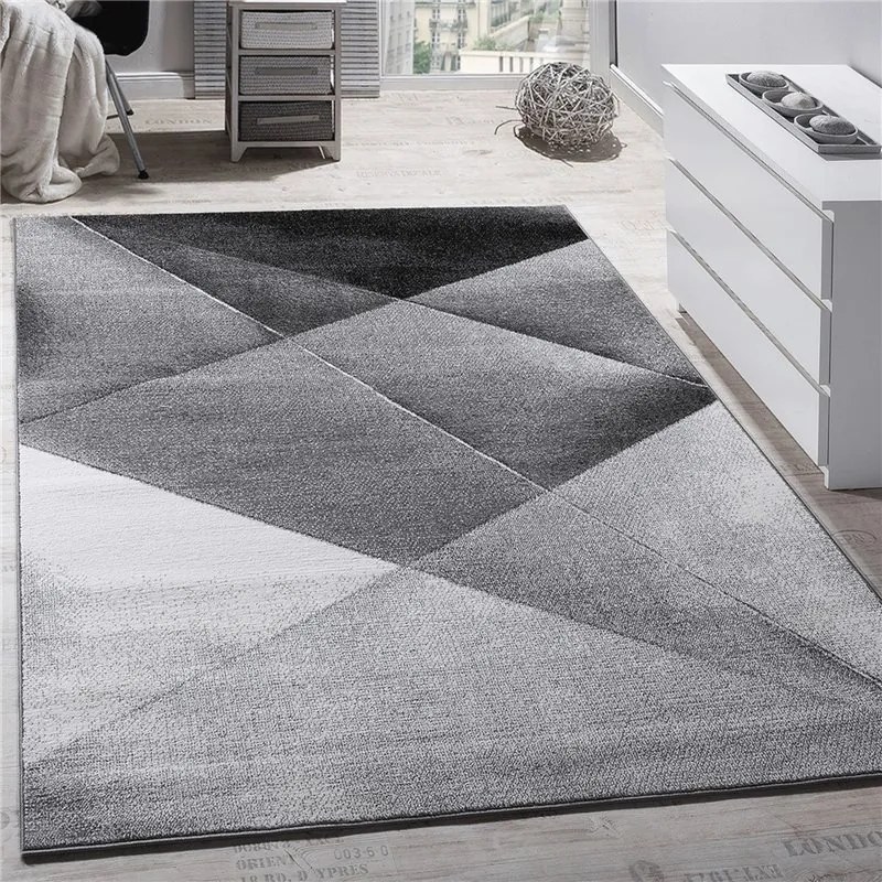 Tappeto di Design a Pelo Corto Sandy Colori Assortiti  Colore Grigio, Dimensioni cm 70x140