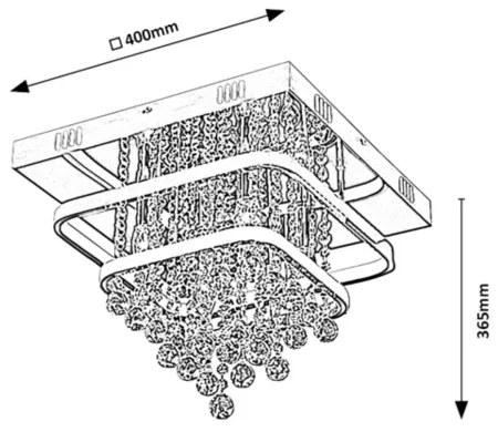 Rabalux 2239 - Lampadario da parete in cristallo PALLAS LED/36W/230V + 4xE14/40W